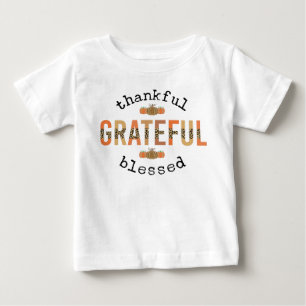 Thankful Grateful Blessed Cute Fall Thanksgiving Baby T-Shirt