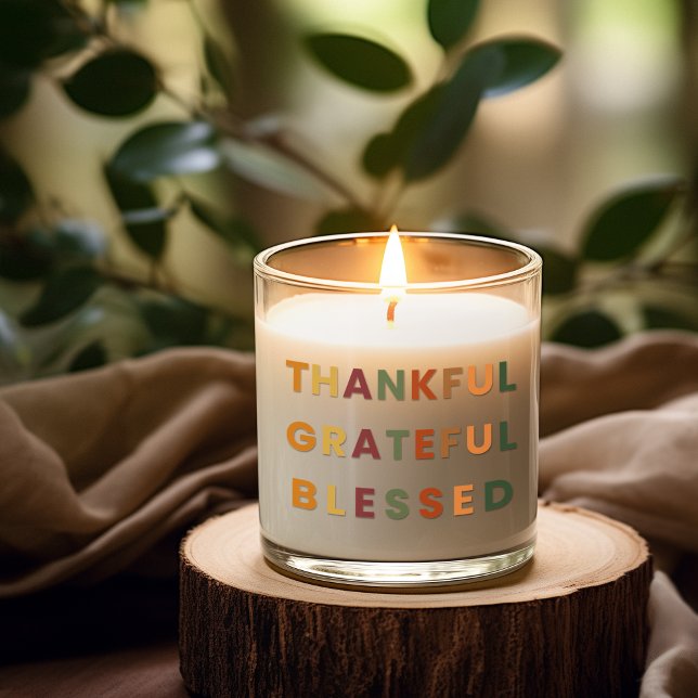 Thankful Grateful Blessed – Fall Colors Scented  Scented Candle (Creator Uploaded)
