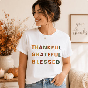 Thankful Grateful Blessed – Fall Colors T-Shirt