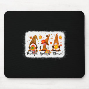 Thankful Grateful Blessed Fall Gnomes Autumn Thank Mouse Pad