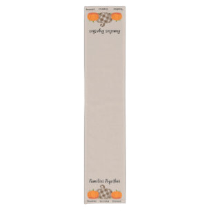 Thankful Grateful Blessed Families Together Short Table Runner