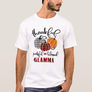 Thankful Grateful Blessed Glamma Buffalo Plaid Tha T-Shirt