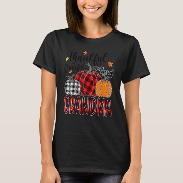 Thankful Grateful Blessed Grandma Pumpkin Truck Th T-Shirt (Front)
