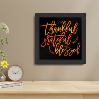 Thankful Grateful Blessed Gratitude Quote Black