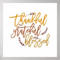 Thankful Grateful Blessed Gratitude Quote Square