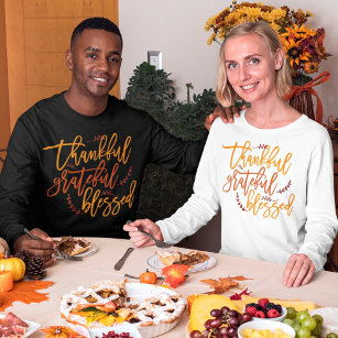 Thankful Grateful Blessed Gratitude Thanksgiving T-Shirt