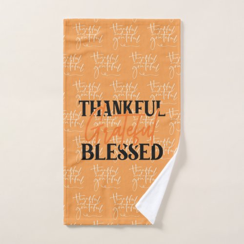 Thankful Grateful Blessed Hand Towel