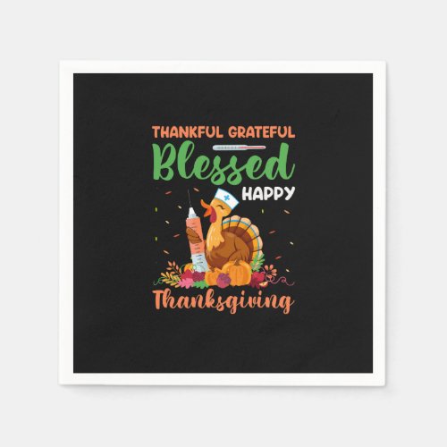 thankful grateful blessed happy thanksgiving napkins