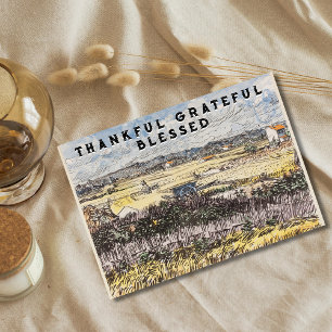 Thankful Grateful Blessed Harvest in Provence Holiday Card