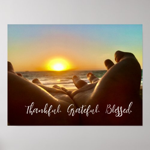 Thankful Grateful Blessed Hawaiian Sunrise  Poster