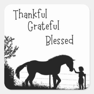 Thankful Grateful Blessed Horse Sticker