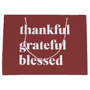 Thankful Grateful Blessed Large Gift Bag