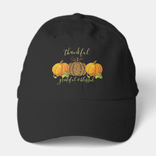 Thankful Grateful Blessed Leopard Pumpkin Performance Cap