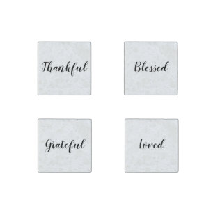 Thankful Grateful Blessed loved custom script Stone Magnet