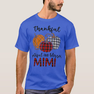 Thankful Grateful Blessed Mimi Plaid Thanksgiving T-Shirt