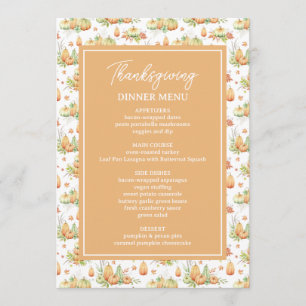 Thankful Grateful Blessed Minimalist Thanksgiving Menu