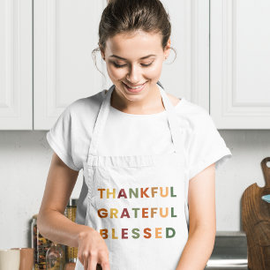 Thankful Grateful Blessed  – Modern Fall  Apron