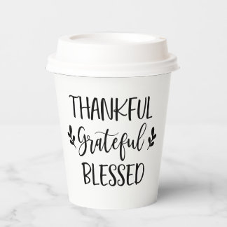 Thankful Grateful Blessed Paper Cups