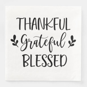 Thankful Grateful Blessed Paper Dinner Napkins