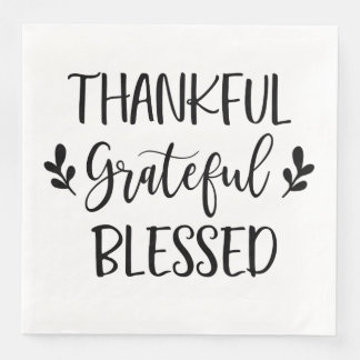 Thankful Grateful Blessed Paper Dinner Napkins