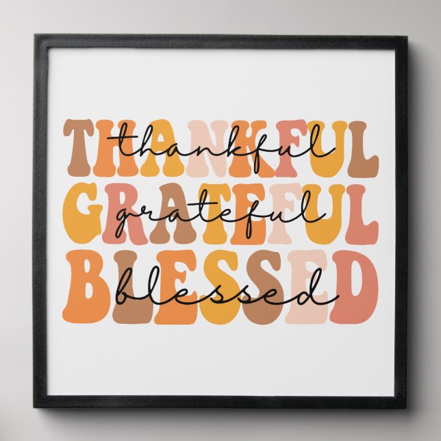 Thankful Grateful Blessed Peel And Stick Photo Tile (Front Set)