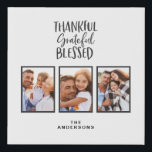 Thankful grateful blessed photo thanksgiving  faux canvas print<br><div class="desc">Thankful,  grateful,  blessed thanksgiving photo gift</div>