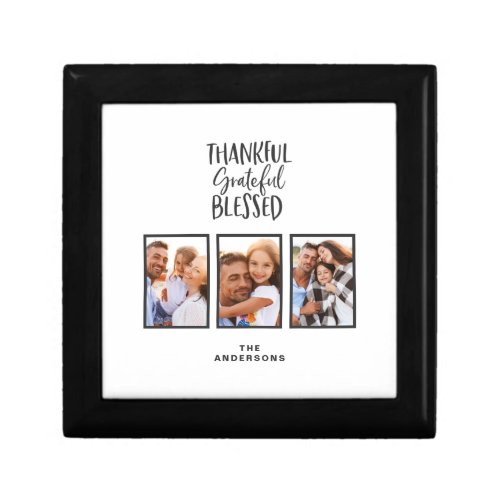 Thankful grateful blessed photo thanksgiving  gift box