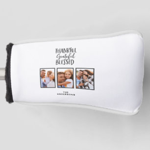 Thankful grateful blessed photo thanksgiving golf head cover