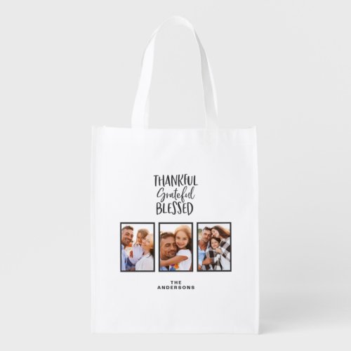 Thankful grateful blessed photo thanksgiving  grocery bag