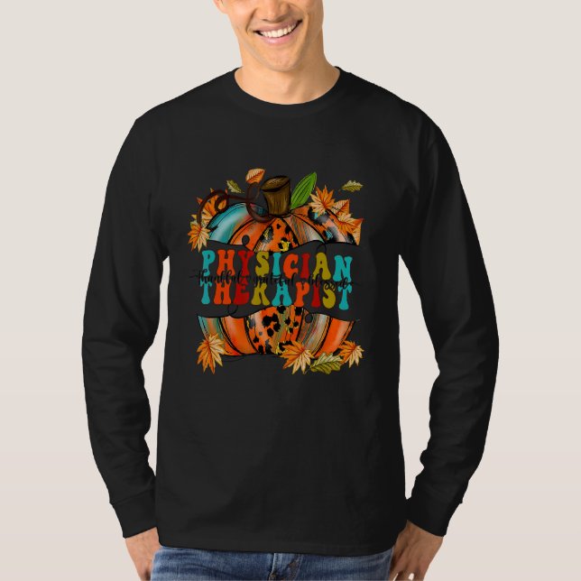 Thankful Grateful Blessed Physical Therapist Autum T-Shirt (Front)