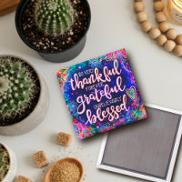 Thankful, Grateful, Blessed Pretty Blue Trendy