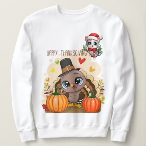 Thankful Grateful Blessed Print Women Thanksgiving Sweatshirt