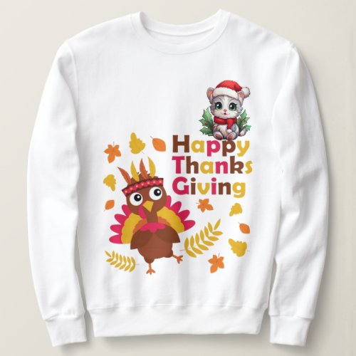 Thankful Grateful Blessed Print Women Thanksgiving Sweatshirt