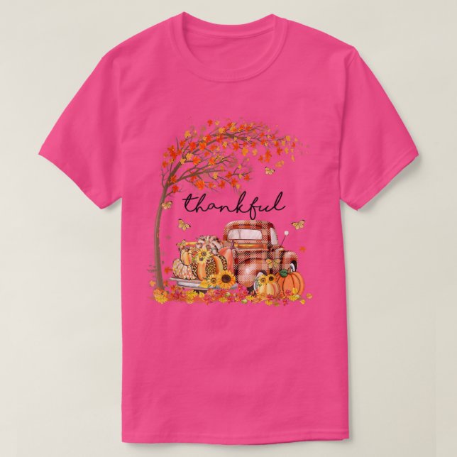 Thankful Grateful Blessed Pumpkin Truck Its Fall Y T-Shirt (Design Front)