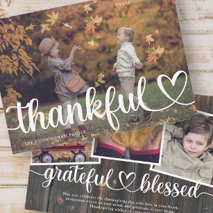 Thankful Grateful Blessed Rustic Thanksgiving