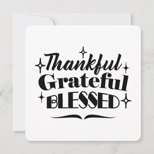 Thankful Grateful Blessed Sparkling Thanksgiving Holiday Card