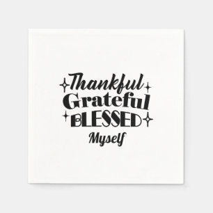 Thankful, Grateful, Blessed Sparkling Thanksgiving Napkins