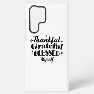 Thankful, Grateful, Blessed Sparkling Thanksgiving Samsung Galaxy S22 Ultra Case