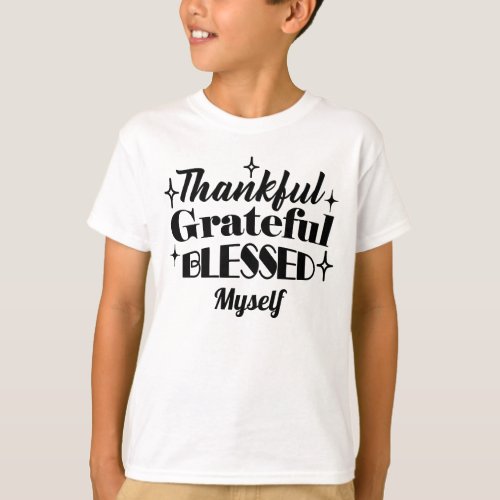 Thankful Grateful Blessed Sparkling Thanksgiving T_Shirt