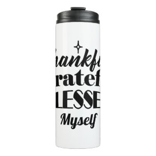 Thankful, Grateful, Blessed Sparkling Thanksgiving Thermal Tumbler