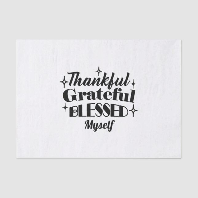 Thankful, Grateful, Blessed Sparkling Thanksgiving Tissue Paper (Front)