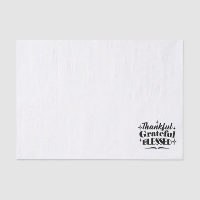 Thankful, Grateful, Blessed Sparkling Thanksgiving Tissue Paper (Front)