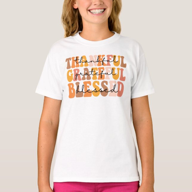 Thankful Grateful Blessed T-Shirt (Front)