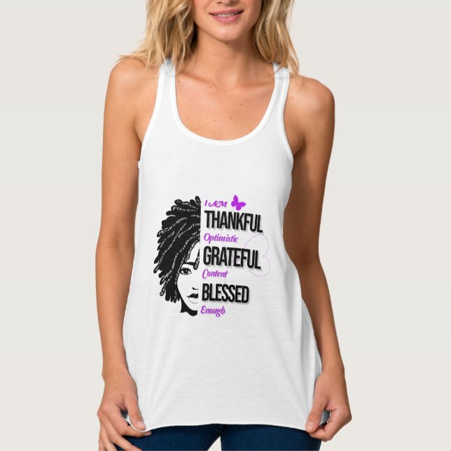 Thankful Grateful Blessed Tank Top (Front)