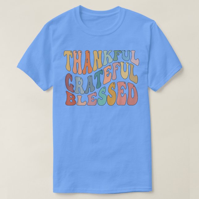 Thankful Grateful Blessed Teacher Women's Fall Tha T-Shirt (Design Front)