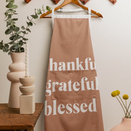 Thankful Grateful Blessed  Thanksgiving Apron