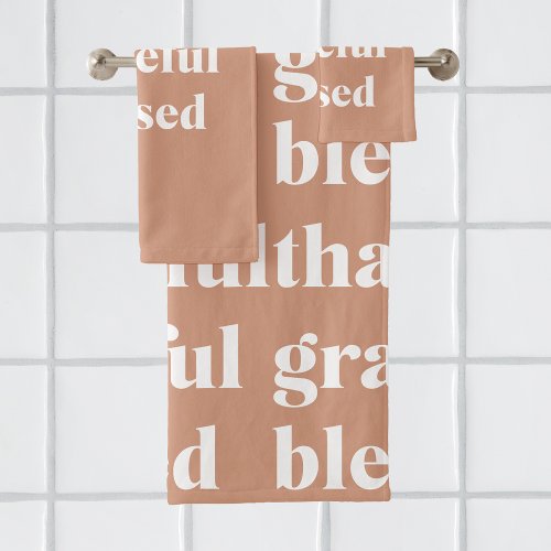 Thankful Grateful Blessed  Thanksgiving Bath Towel Set