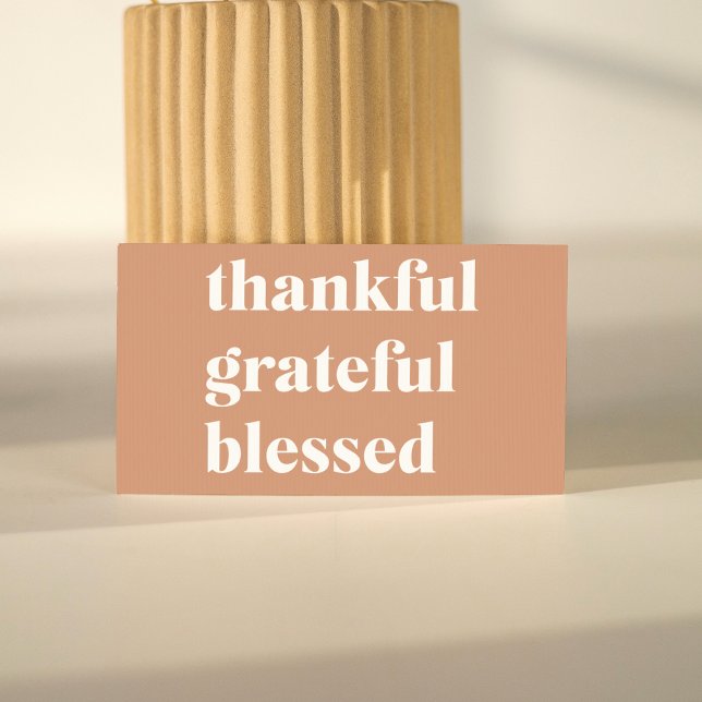 Thankful Grateful Blessed | Thanksgiving  Business Card (Creator Uploaded)