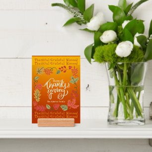 Thankful Grateful Blessed Thanksgiving Decor Holder