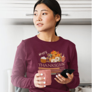 Thankful Grateful Blessed-Thanksgiving Design T-Shirt